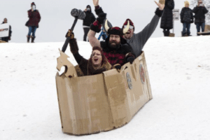 cardboard sled races